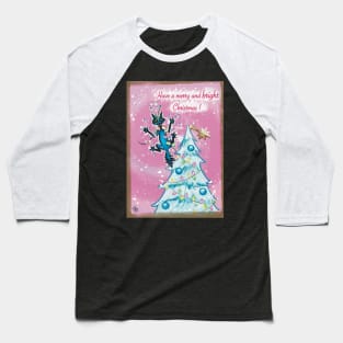 Zap Cat Christmas: Merry and BRIGHT Baseball T-Shirt